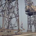Large Metallic Industrial Cranes As Heavy Duty Industrial Equipment With Steel Frame And Lifting Mechanism