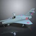 Light Blue Cosmic Model Aircraft With Open Canopy And Red White Blue Insignia