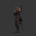 Intricate Fantasy Warrior Armor Set With Decorative Sword And Detailed Accents