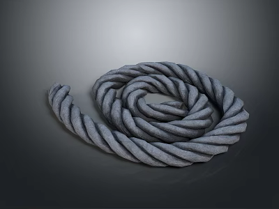Gray Thick Coiled Rope In Spiral Shape A Practical Decorative Household Item For Daily Use 3d model