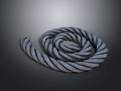Gray Thick Coiled Rope In Spiral Shape A Practical Decorative Household Item For Daily Use 3d model