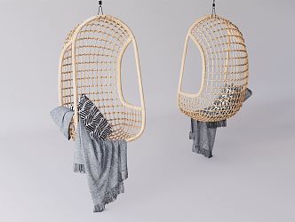 Modern Hanging Chair Rattan Hanging Chair 3d model