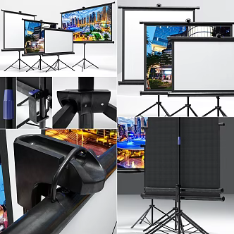 Modern Projection Cloth Projection Curtain Combination 3d model