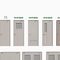 Various Door Styles With Panel Glass Inserts And Double Door Designs 3d model