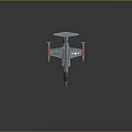 3D Rendered Blue Fighter Jet With Red Winglets Streamlined Design And Sleek Surface