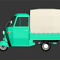 Green Tricycle With White Cargo Box For Urban Delivery Transport Design