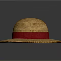 Wide Brim Woven Straw Hat With Red Ribbon Band Summer Fashion Accessory