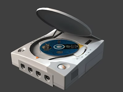 White TV DVD Player Combo With Open Disc Tray And Connectivity Ports 3d model