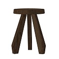 -Ji retro side a few corners a few solid wood side a few stools 3d model