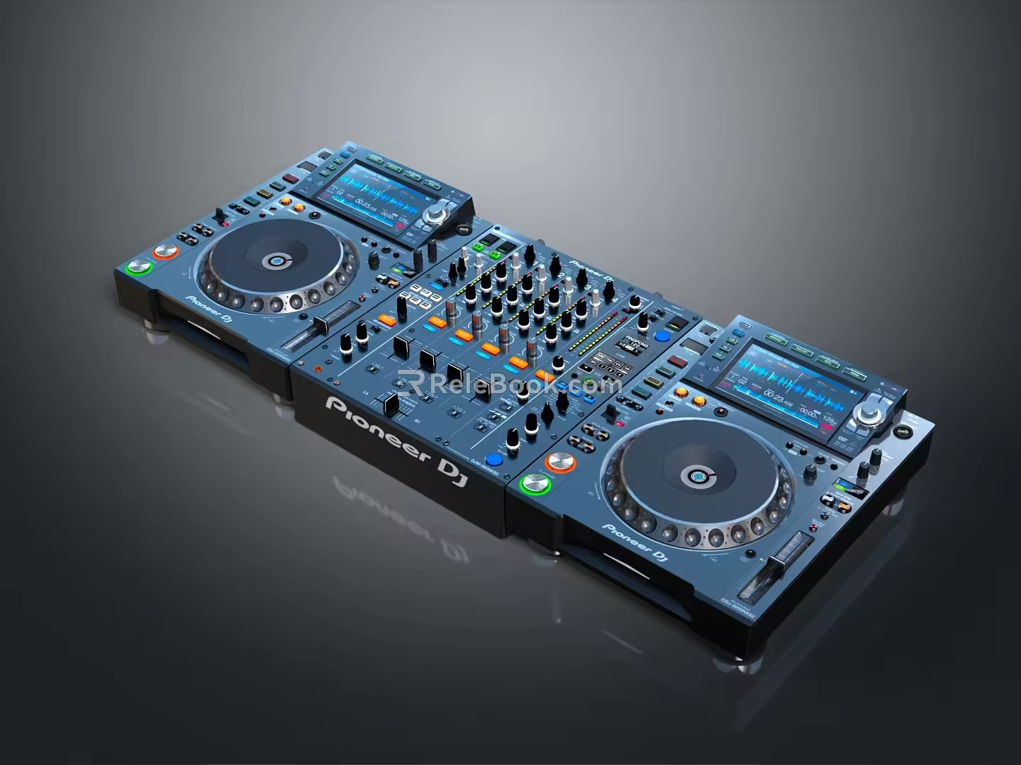 Modern Synthesizer Portable Synthesizer Mixer Reverberator 3d model