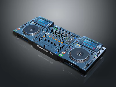 Professional Pioneer DJ Digital Controller With Turntables Buttons And Display For Electronic Music Mixing 3d model