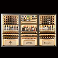 Modern Wine Cabinet With Illuminated Shelves And Glass Doors Filled With Wine Bottles