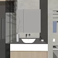 Modern Bathroom Interior With Glass Shower Enclosure White Toilet And Vanity Mirror