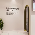 Minimalism Style Clothing Store With Clothing Racks Pink Chair Marble Counter And Chandeliers