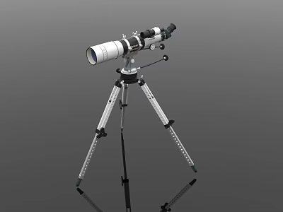 High Power Astronomical Telescope Mounted On Stable Adjustable Tripod Stand 3d model