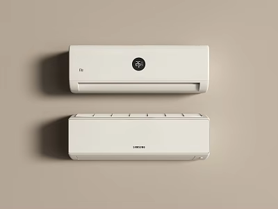 Two White Air Conditioner Fans With Modern Sleek Design And Wall Mounted Style 3d model