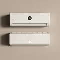 Two White Air Conditioner Fans With Modern Sleek Design And Wall Mounted Style