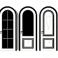 Different Design Swing Doors With Various Window Panels And Panel Styles 3d model