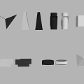 Modern Wall Lamps With Different Geometric Shapes And Black White Colors On White Wall