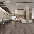 Modern Restaurant Interior With Open Space Wooden Floors White Counter Food Baskets And Natural Light