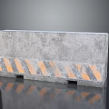 Concrete Barrier with Orange Black Reflective Stripes for Road Traffic Safety Isolation
