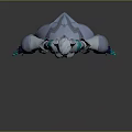 Game Movie Character Elf Like In Blue Silver Outfit With Glowing Accents And Armored Shoulders