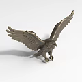 Artistic Bronze Eagle Landscape Sculpture With Spread Wings And Detailed Feathers For Outdoor Decoration
