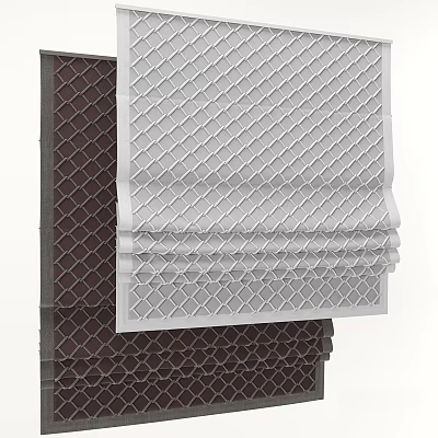 Stylish Roman Shades With Textured Design And Dual Neutral Color Options 3d model