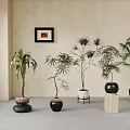 Middle ancient style potted plant 3d model