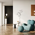 Modern Lazy Sofa Casual Single Chair 3d model