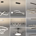 Modern Pendant Lights With Various Designs Including Rings Bars And Wave Shapes For Interior Decoration