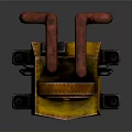 Vintage Style Industrial Equipment With Red Handle And Yellow Body