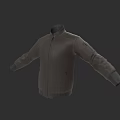 Brown Stand Collar Jacket With Long Sleeves And Simple Casual Design