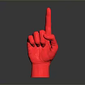 Medical Device Red Hand Gesture Model with Raised Index Finger Design