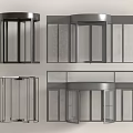 Various Types of Modern Revolving Door Designs with Glass and Metal Frames