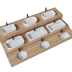 Modern wash basin combination counter basin ceramic integrated basin under counter basin wash basin 3d model