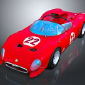 Red Vintage Race Car with Number 22 Convertible Classic Design