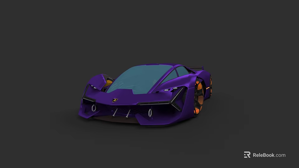 Purple Sleek Sports Car Featuring Modern Aerodynamic Design And Stylish Exterior 3d model 