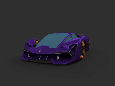 Purple Sleek Sports Car Featuring Modern Aerodynamic Design And Stylish Exterior 3d model