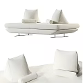 Modern Multifunctional Sofa Bed With Comfortable Upholstered Cushions And Sleek Frame 3d model