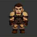 Cartoon Style 3D Game and Movie Character With Short Brown Hair and Armor