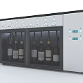 Modern Double Door Wine Refrigerator With Glass Doors Digital Display And Temperature Control Knobs 3d model