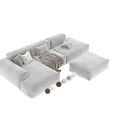 Modern Modular Sofa Set With Various Colors Decorative Pillows And Ottoman