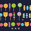 Vibrant Lollipop Pendant Featuring Various Shapes Spiral Striped Fruit And Heart Designs