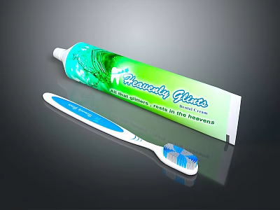 Essential Daily Life Products Toothpaste And Toothbrush For Oral Hygiene 3d model