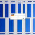 Blue Building Components with Various Lengths and Widths Slats and Boards Neatly Arranged