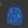 Stylish Dark Colored Backpack With Colorful Cat Patterns And Handle Strap