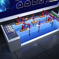 Blue Oilfield Equipment Model Display With Technical Data Screen And Platform 3d model