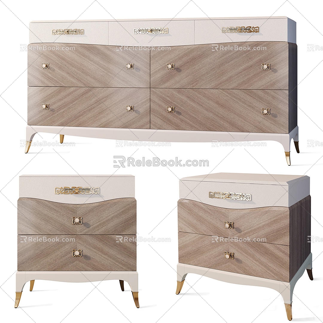 Drawer cabinet bedside table Tempo Caracole Classic 3d model