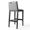 Modern Bar Stools With Black Frame And Light Gray Cushion Design 3d model